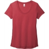 Custom District Womens Flex Scoop Neck Tee Hthrd Red