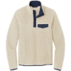 Custom Port Authority Camp Fleece Snap Pullover Oat Beige/Dress Blue Navy