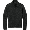 Custom Port Authority Sweater Fleece Jacket. Black Heather