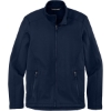 Custom Port Authority Grid Fleece Jacket. River Blue Navy