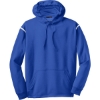 Custom Sport-Tek Tech Fleece Colorblock Hooded Sweatshirt. True Royal Blue/White