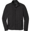 Custom Port Authority Collective Striated Fleece Jacket. Deep Black Heather