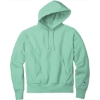 Custom Champion Reverse Weave Garment-Dyed Hooded Sweatshirt. Pale Seafoam Green