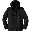 Custom Port Authority Herringbone 3-in-1 Parka. Black