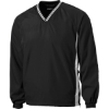 Custom Sport-Tek Tipped V-Neck Raglan Wind Shirt. Black/White