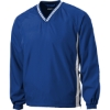 Custom Sport-Tek Tipped V-Neck Raglan Wind Shirt. True Royal Blue/White