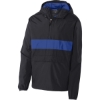 Custom Sport-Tek Zipped Pocket Anorak. Black/True Royal Blue