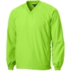Custom Sport-Tek V-Neck Raglan Wind Shirt. Lime Shock