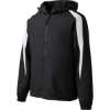 Custom Sport-Tek Fleece-Lined Colorblock Jacket. Black/White