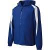 Custom Sport-Tek Fleece-Lined Colorblock Jacket. True Royal Blue/White
