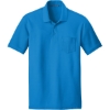 Custom Port Authority Core Classic Pique Pocket Polo. Coastal Blue