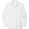 Custom Port Authority Dry Zone UV Micro-Mesh Long Sleeve Polo White