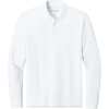 Custom Port Authority Wearever Signature Pique Long Sleeve Polo White