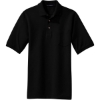 Custom Port Authority Heavyweight Cotton Pique Polo with Pocket. Black