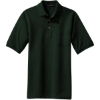 Custom Port Authority Heavyweight Cotton Pique Polo with Pocket. Dark Green