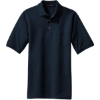 Custom Port Authority Heavyweight Cotton Pique Polo with Pocket. Navy Blue