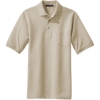Custom Port Authority Heavyweight Cotton Pique Polo with Pocket. Stone Beige