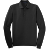Custom Port Authority Silk Touch Long Sleeve Polo. Black