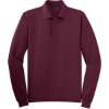 Custom Port Authority Silk Touch Long Sleeve Polo. Burgundy Red