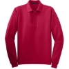 Custom Port Authority Silk Touch Long Sleeve Polo. Red