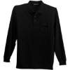 Custom Port Authority Long Sleeve Silk Touch Polo with Pocket. Black