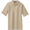 Custom Port Authority Silk Touch Polo with Pocket. Stone Beige