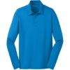 Custom Port Authority Silk Touch Performance Long Sleeve Polo. Brilliant Blue