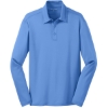 Custom Port Authority Silk Touch Performance Long Sleeve Polo. Carolina Blue