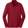 Custom Port Authority Silk Touch Performance Long Sleeve Polo. Red