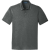 Custom Port Authority Trace Heather Polo. Charcoal Heather Gray