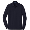 Custom Port Authority EZCotton Long Sleeve Polo. Navy Blue