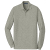 Custom Port Authority EZCotton Long Sleeve Polo. Oxford Heather Gray