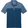 Custom Port Authority Fine Pique Blend Blocked Polo Aegean Blue/Aegean Blue Heather