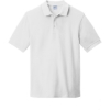 Custom Port & Co Combed Ring Spun Pique Polo. White
