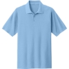 Custom Port & Co Core Blend Pique Polo. Light Blue