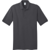Custom Port & Co Core Blend Jersey Knit Polo. Charcoal Gray