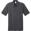 Custom Port & Co Core Blend Jersey Knit Pocket Polo. Charcoal Gray