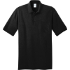 Custom Port & Co Core Blend Jersey Knit Pocket Polo. Jet Black