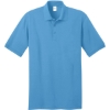 Custom Port & Co Tall Core Blend Jersey Knit Polo. Aquatic Blue