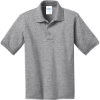 Custom Port & Co Youth Core Blend Jersey Knit Polo. Athletic Heather Gray