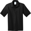 Custom Port & Co Youth Core Blend Jersey Knit Polo. Jet Black