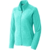 Custom Port Authority Womens Heather Microfleece Full-Zip Jacket. Aqua Green Heather
