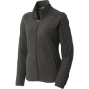 Custom Port Authority Womens Heather Microfleece Full-Zip Jacket. Black Charcoal Heather