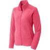 Custom Port Authority Womens Heather Microfleece Full-Zip Jacket. Pink Raspberry Heather