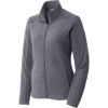 Custom Port Authority Womens Heather Microfleece Full-Zip Jacket. True Navy Blue Heather