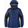 Custom Port Authority Womens Colorblock 3-in-1 Jacket. Admiral Blue/Black/Magnet Gray