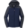 Custom Port Authority Womens Hooded Core Soft Shell Jacket. Dress Blue Navy/Battleship Gray