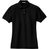 Custom Port Authority Womens Heavyweight Cotton Pique Polo. Black
