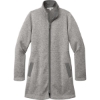 Custom Port Authority Womens Arc Sweater Fleece Long Jacket Deep Smoke Gray Heather