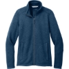 Custom Port Authority Womens Arc Sweater Fleece Jacket Insignia Blue Heather